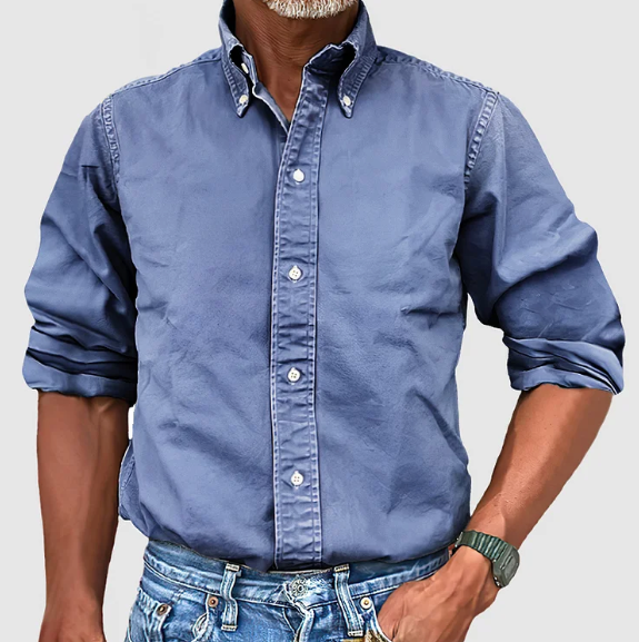 Men's shirt with lapel collar