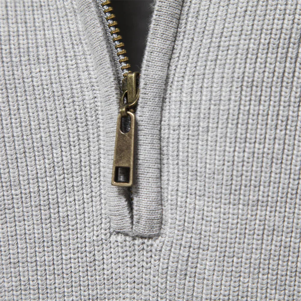 Men's jumper with zip collar