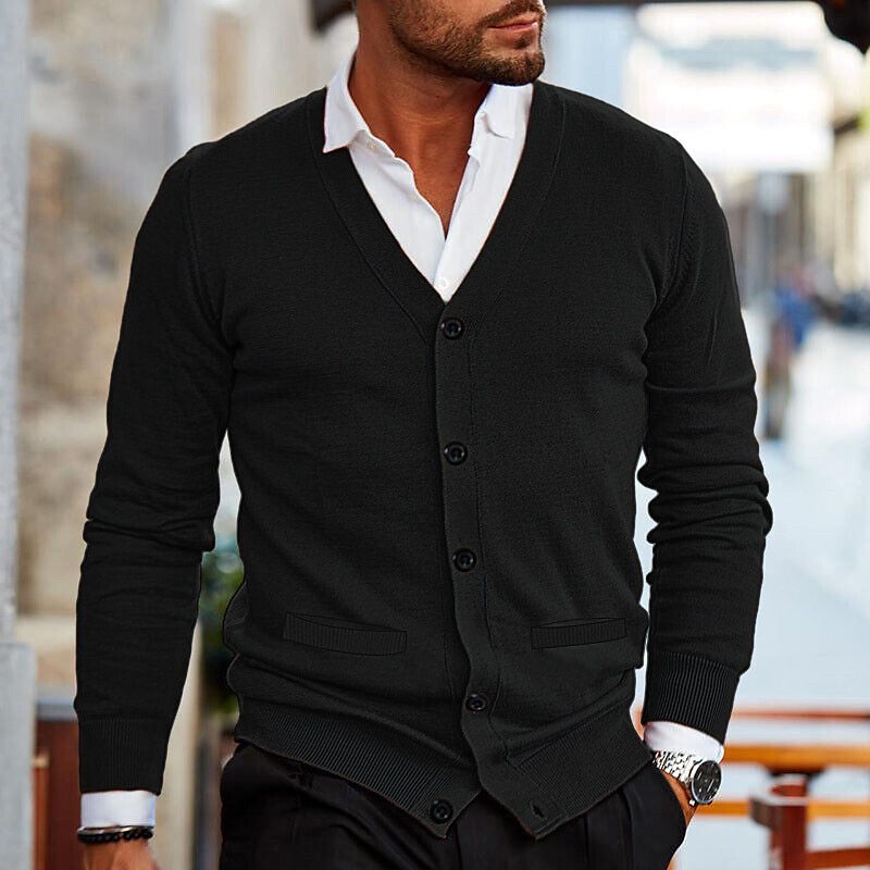 Men's casual cardigan with buttons