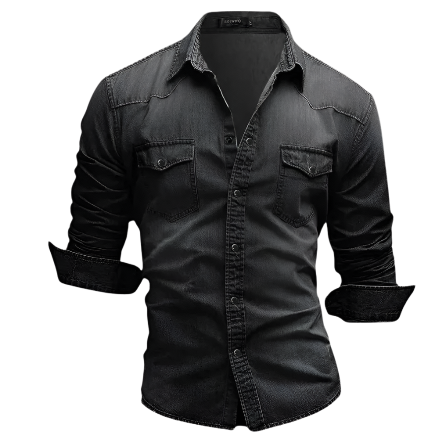 Casual denim polo shirt for men