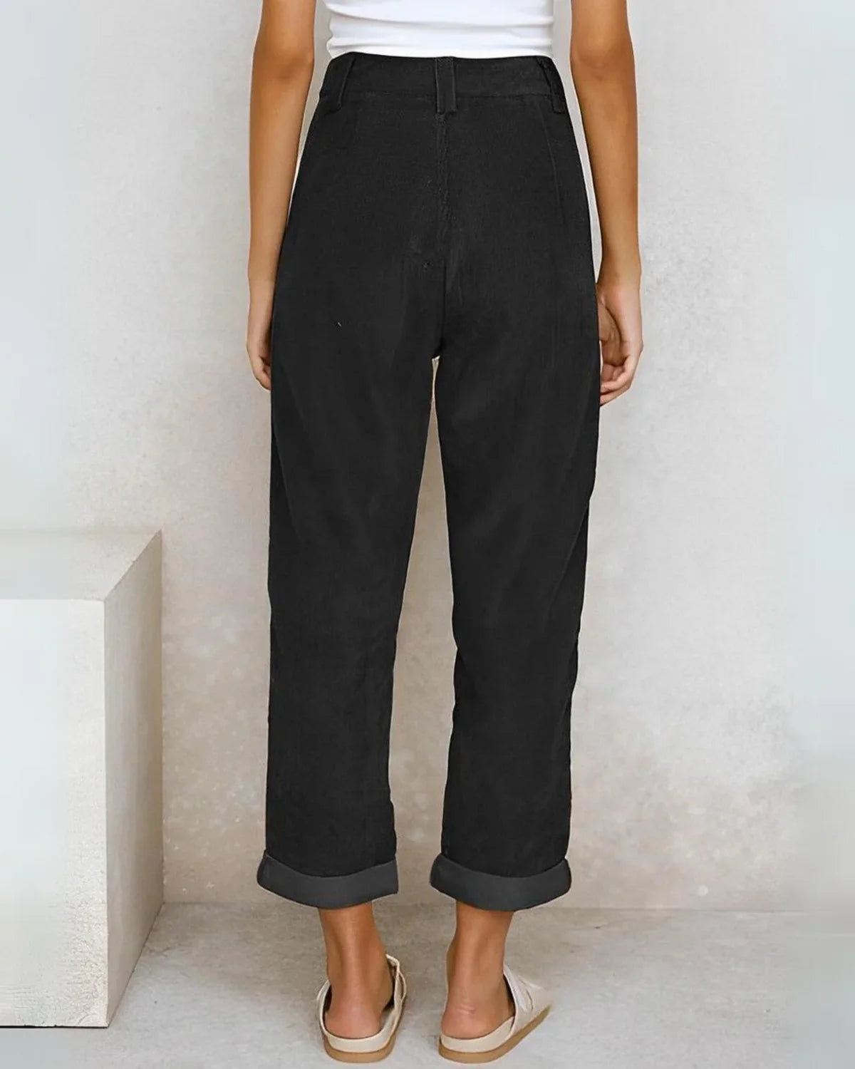 High Waisted Flowy Suit Trousers