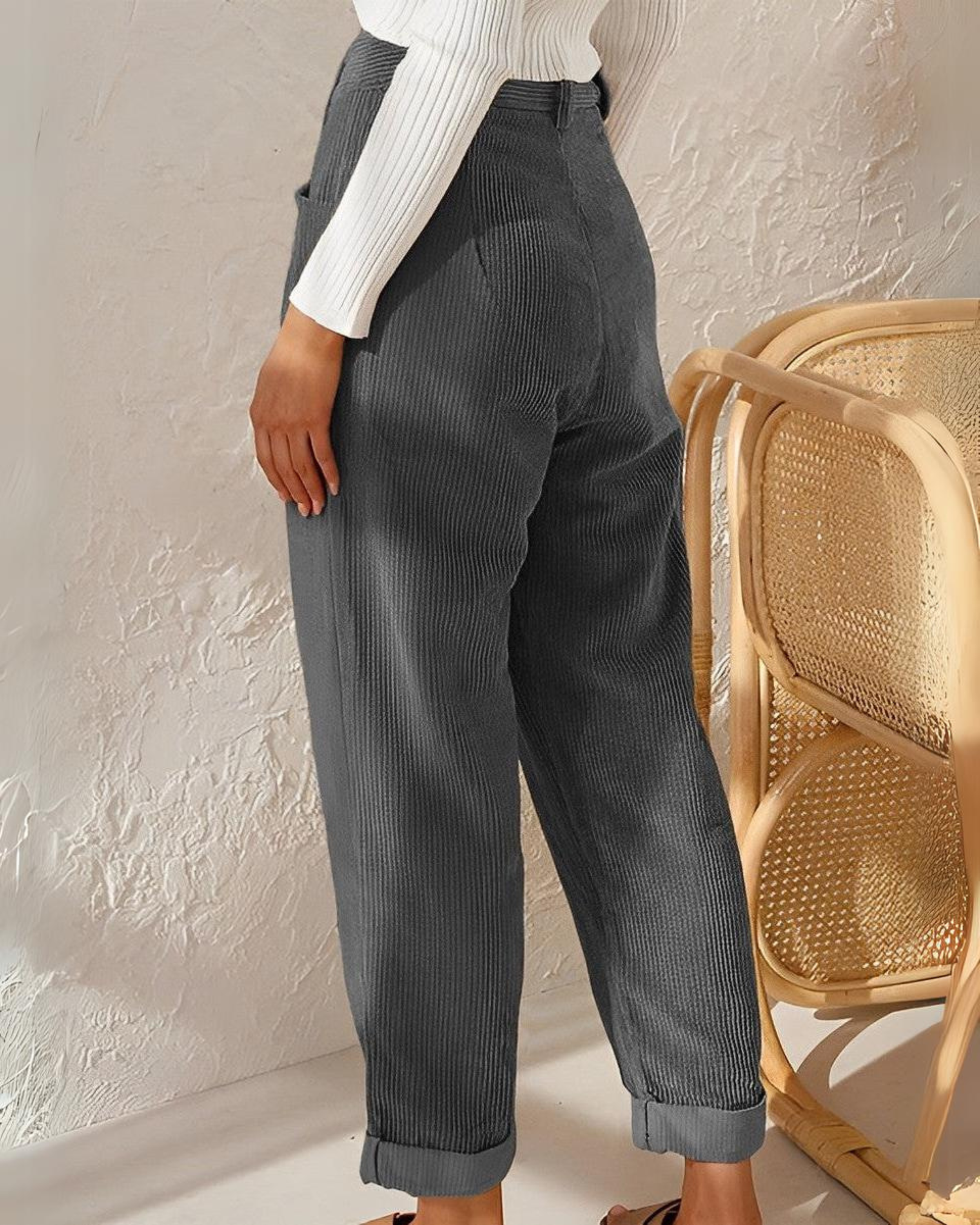 High Waisted Flowy Suit Trousers