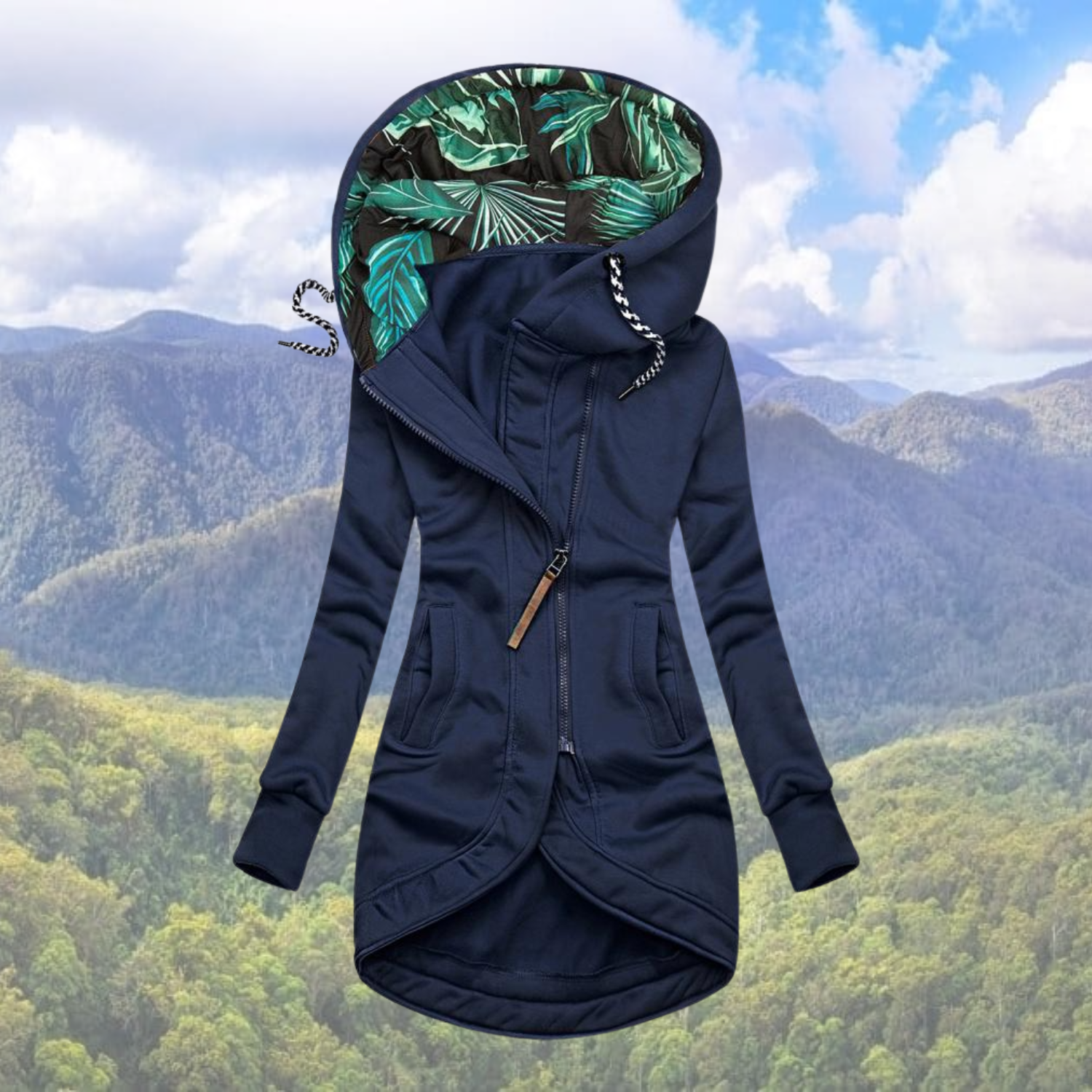 Waterproof winter coat with hood for women