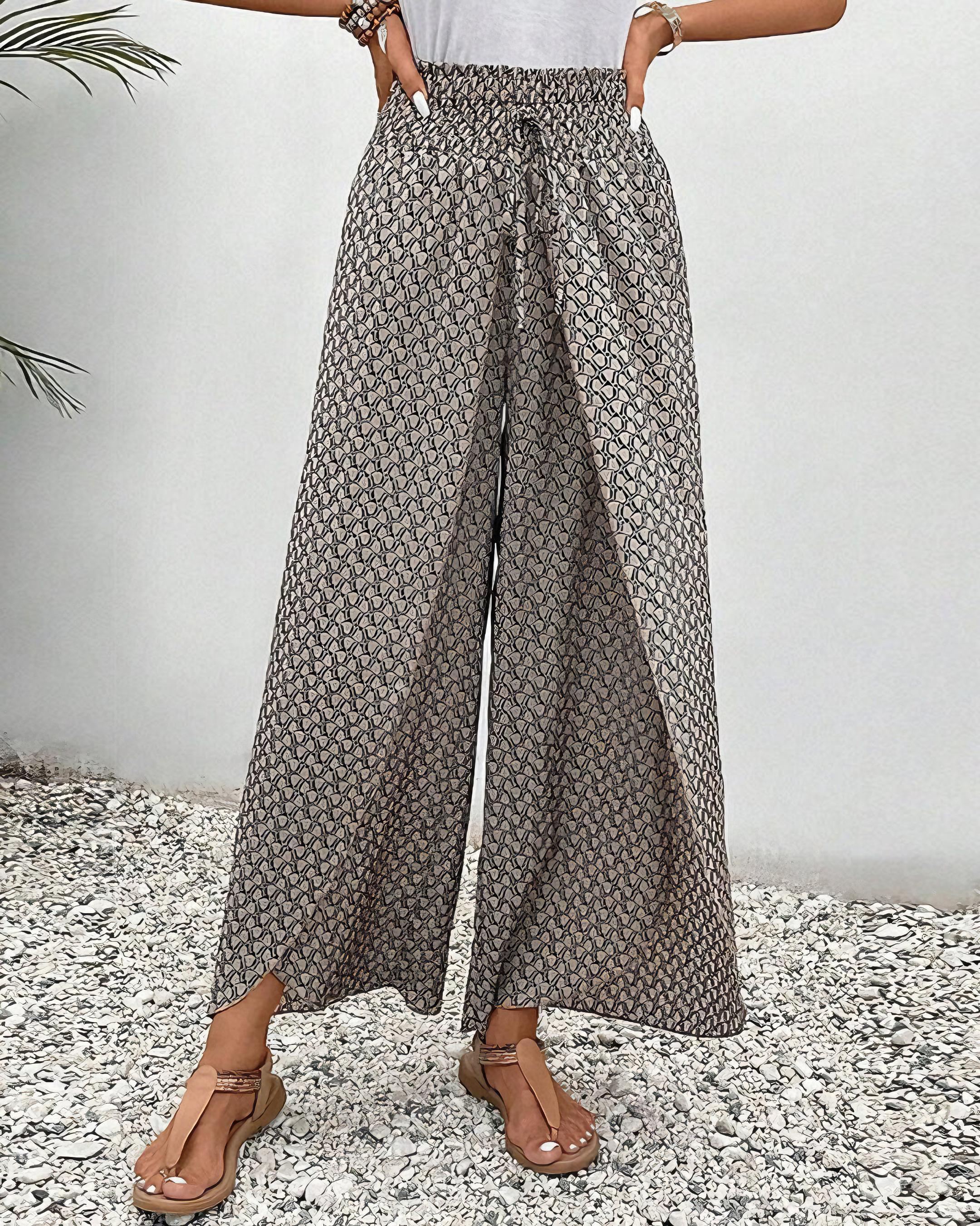 Floral Side Split Pants