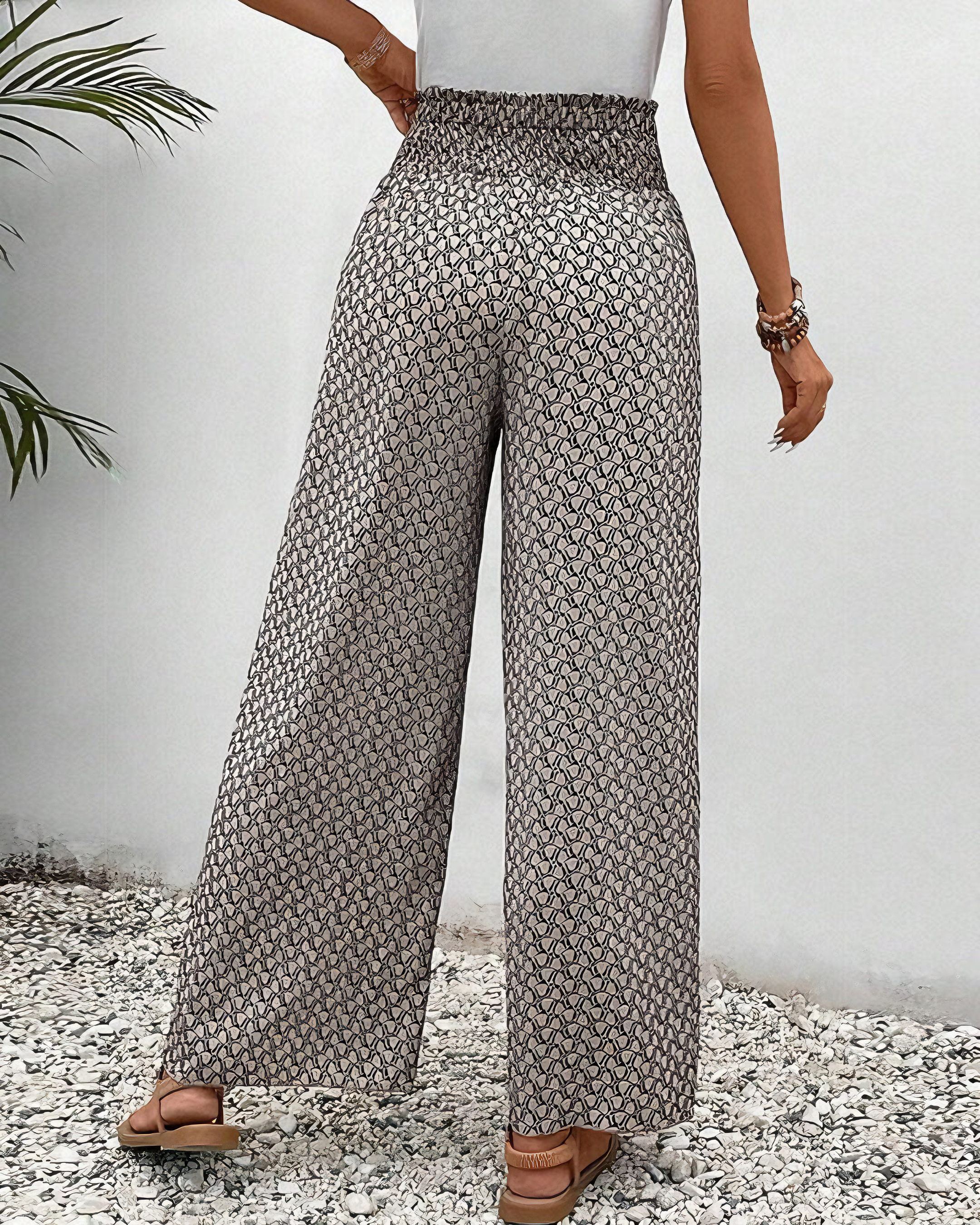 Floral Side Split Pants