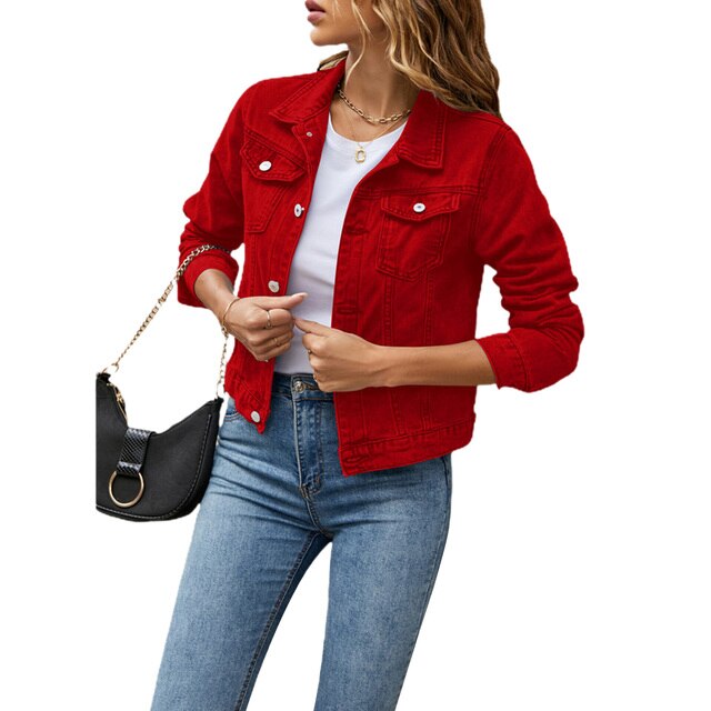 Ladies denim jacket with a casual look