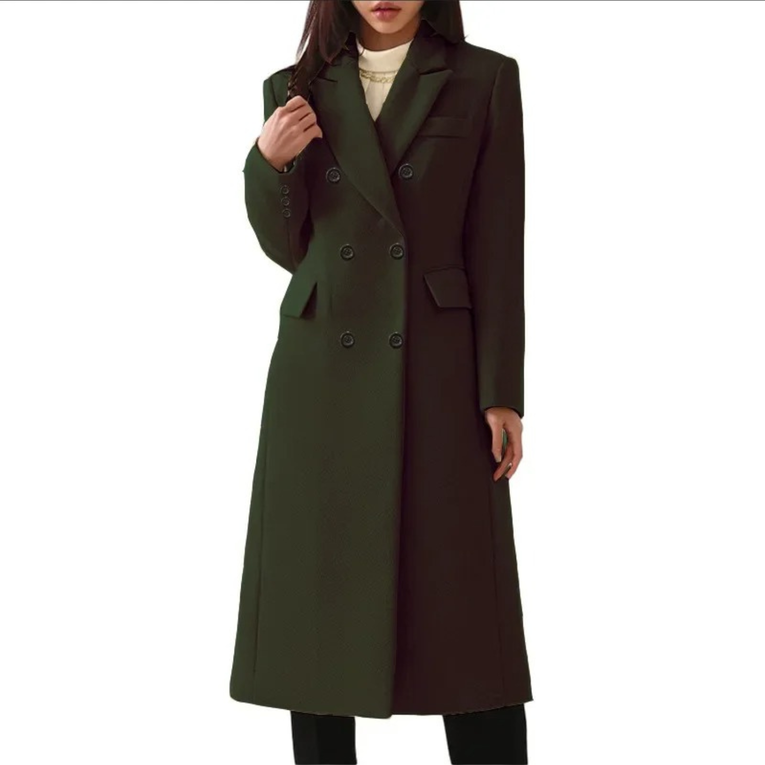 Elegant coat with double collar