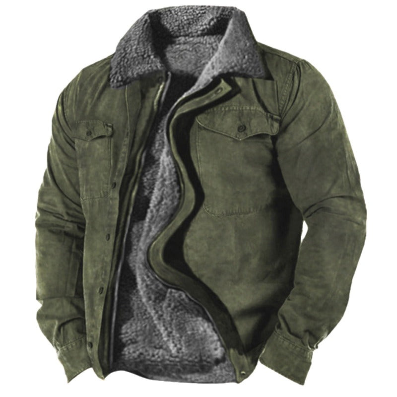 Warm winter jacket with fur lining for men