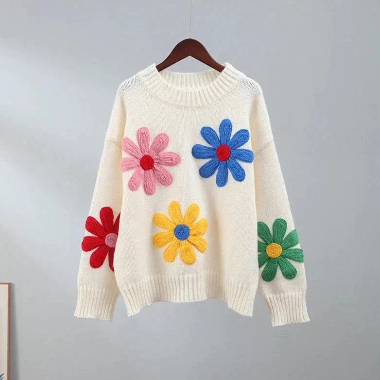 Floral decorative jumper for women