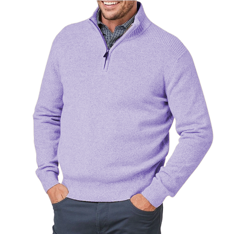 Men's jumper with three-quarter zip