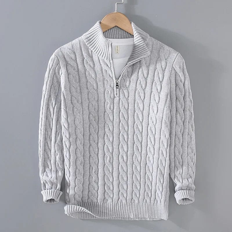 Casual jumper with zip collar for men