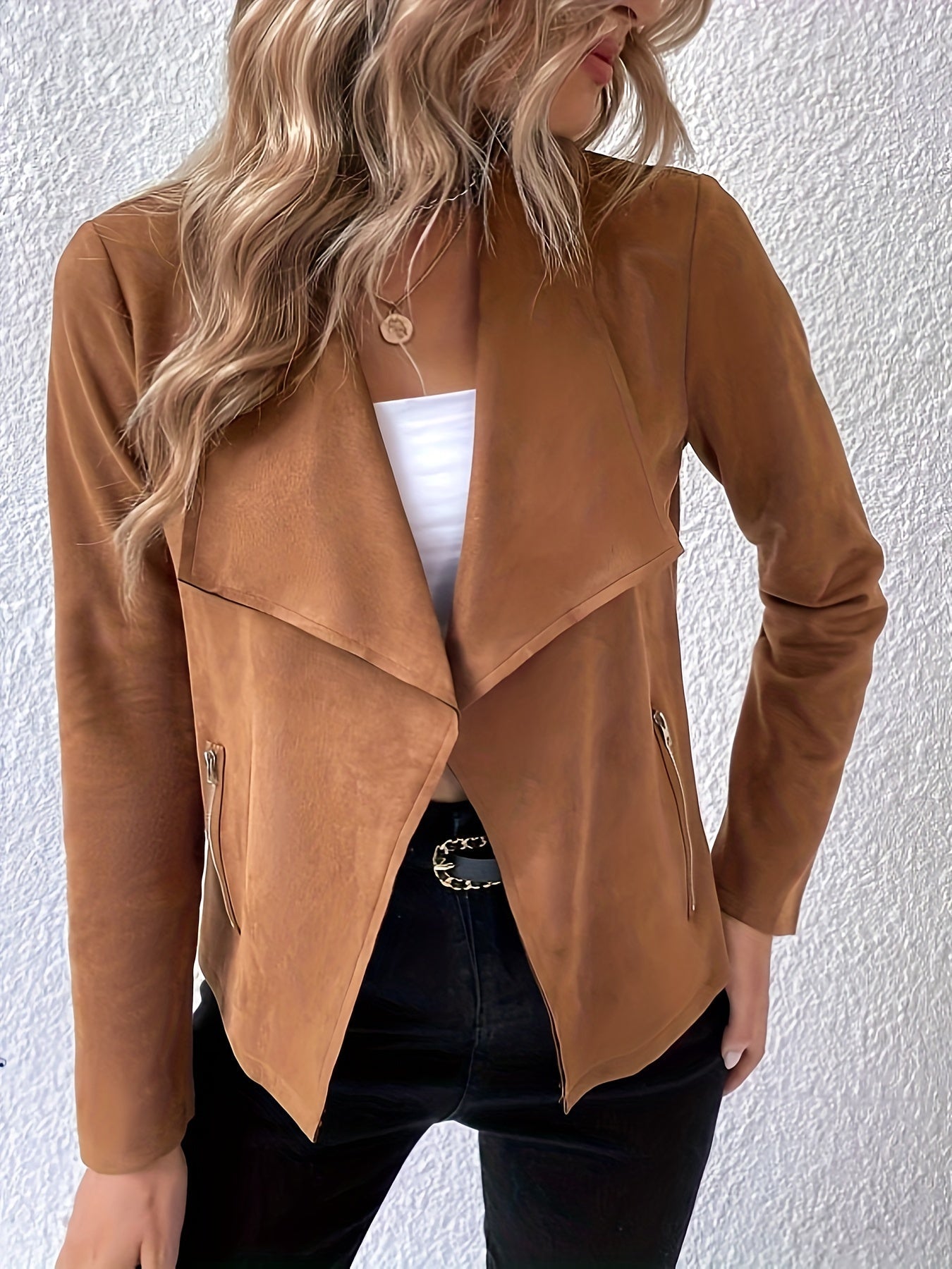 Jacket With Waterfall Collar