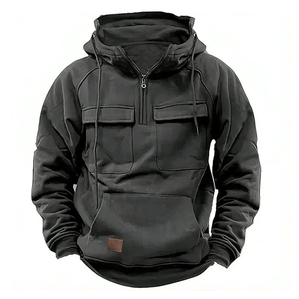 Warm tactical military jacket with zip