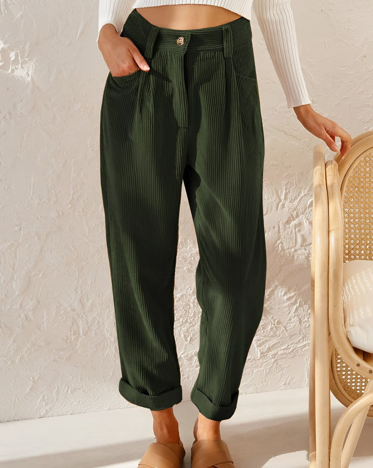 High Waisted Flowy Suit Trousers