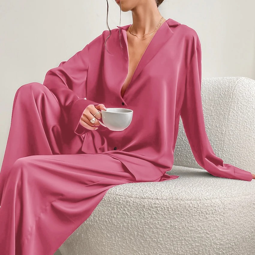 Georgia - Silky Elegance Oversized Pyjama Set