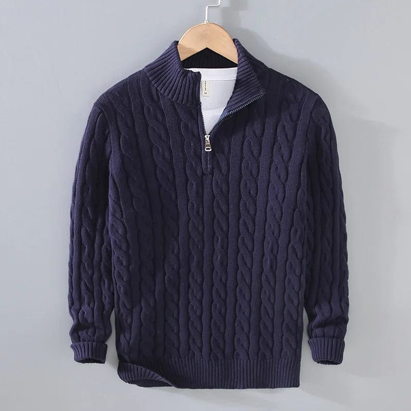 Casual jumper with zip collar for men