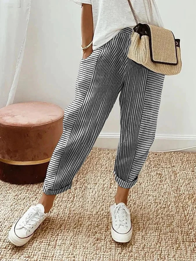 Print Pocket Baggy Pants for women