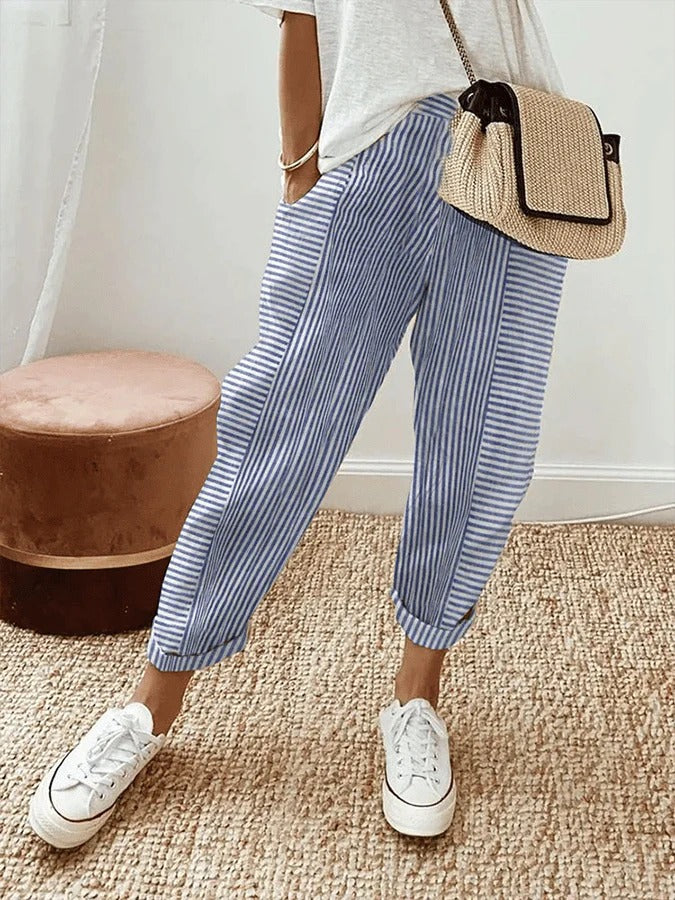 Print Pocket Baggy Pants for women