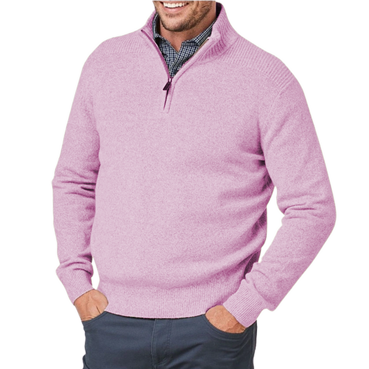 Men's jumper with three-quarter zip