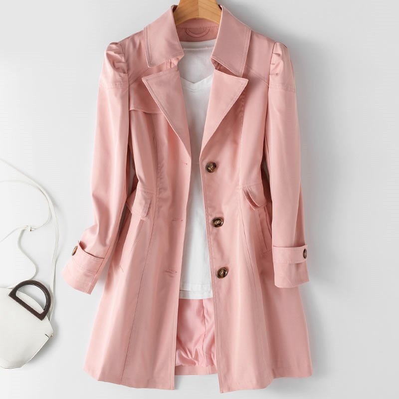 Double-breasted trench coat for women