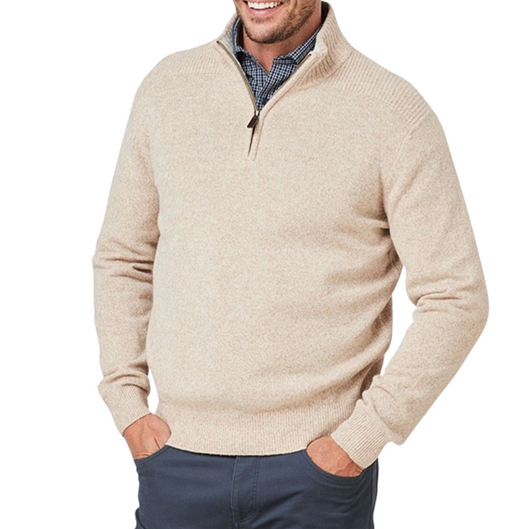 Men's jumper with three-quarter zip