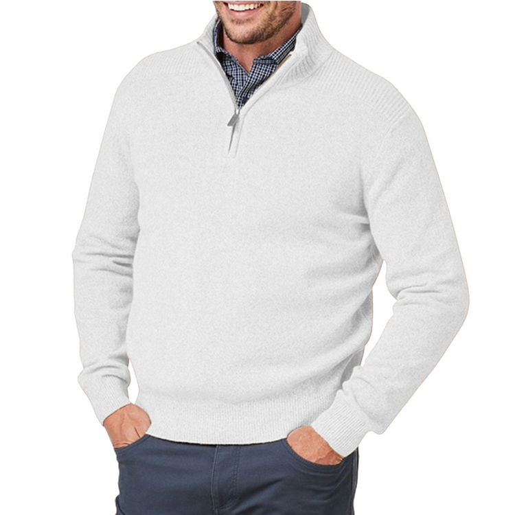 Men's jumper with three-quarter zip