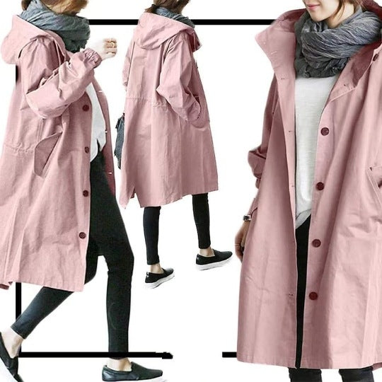 Waterproof and windproof trench coat for women