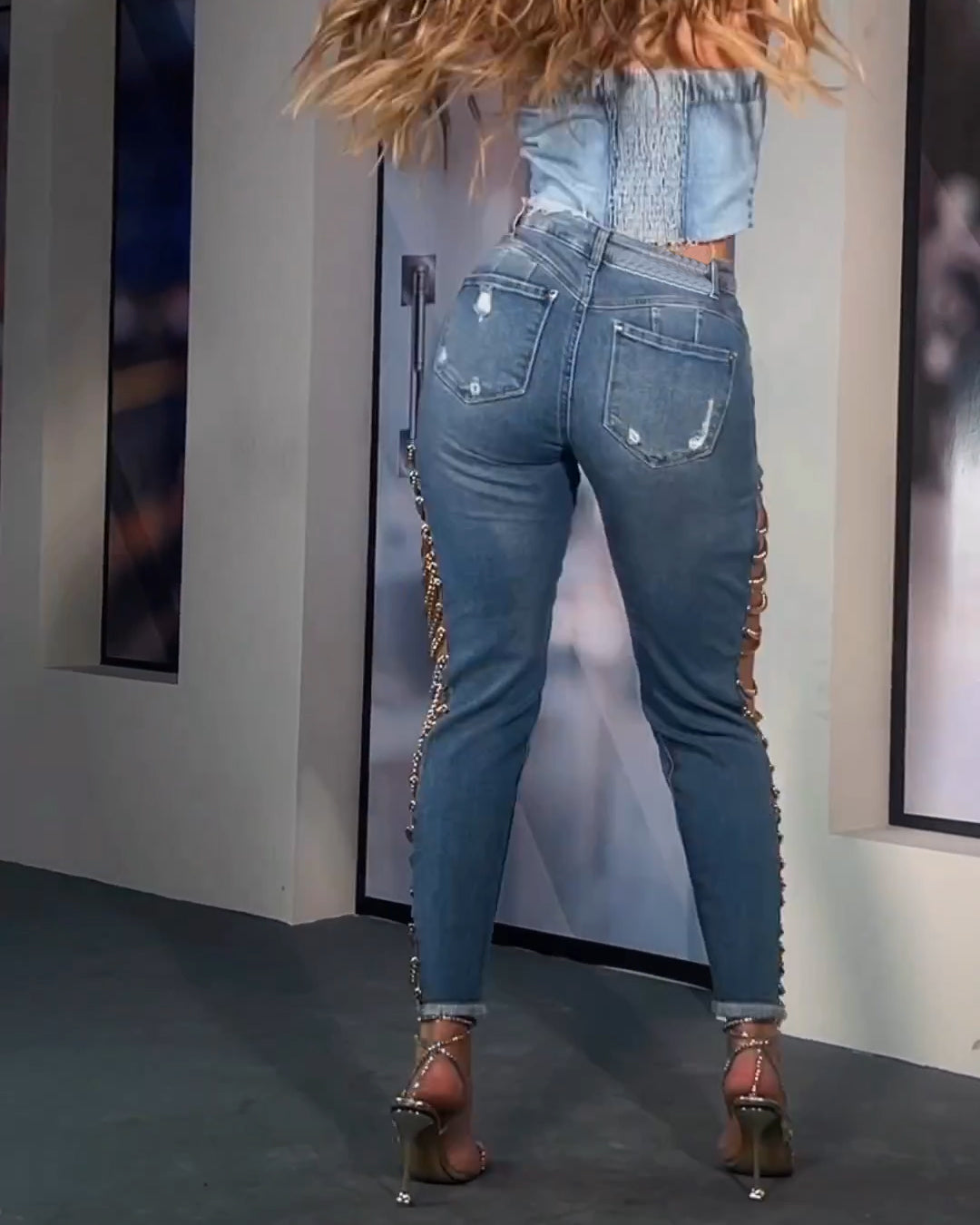 Beatrice - Covered in Diamonds Relaxed Jeans