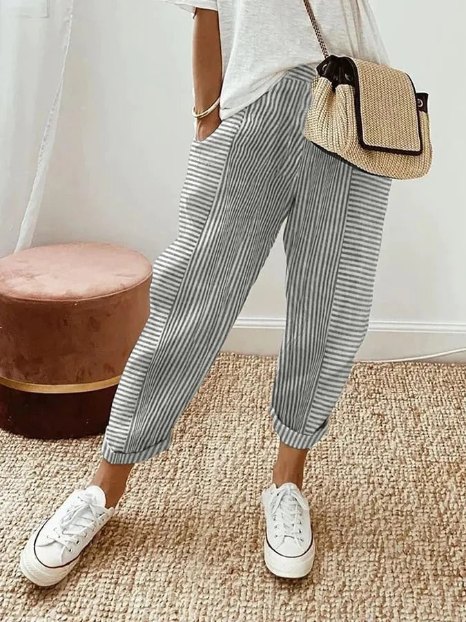 Print Pocket Baggy Pants for women