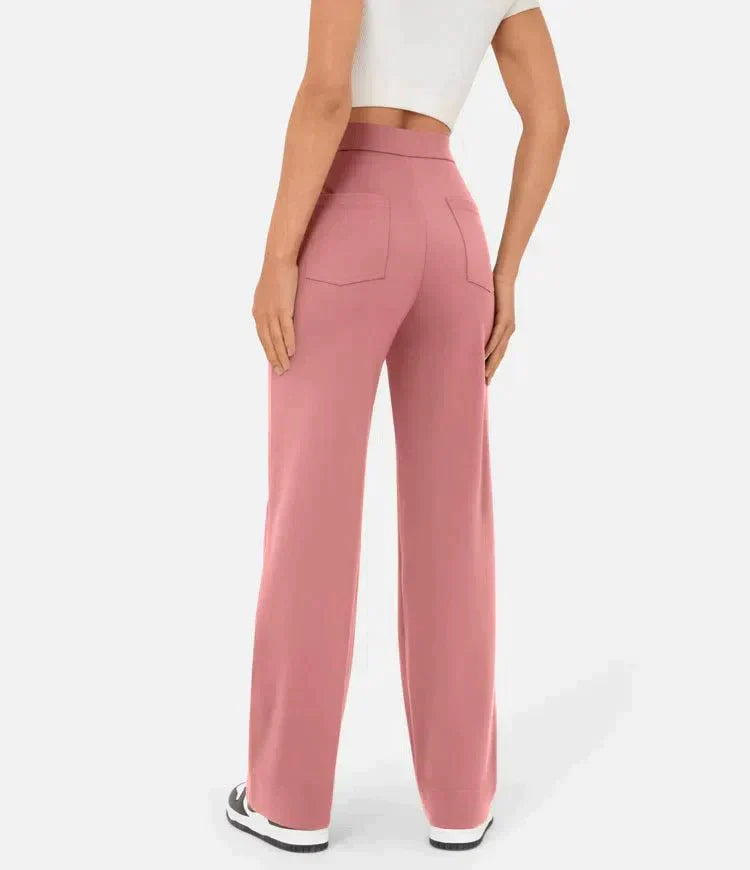 High-Waisted Elastic Pants