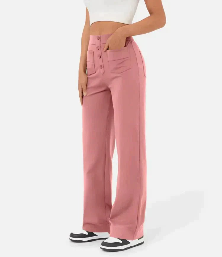 High-Waisted Elastic Pants