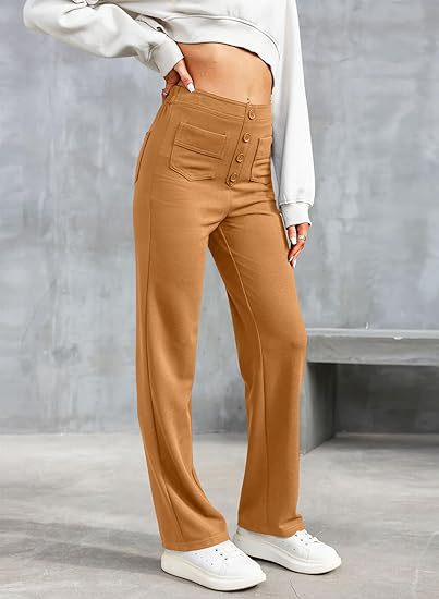 High-Waisted Elastic Pants