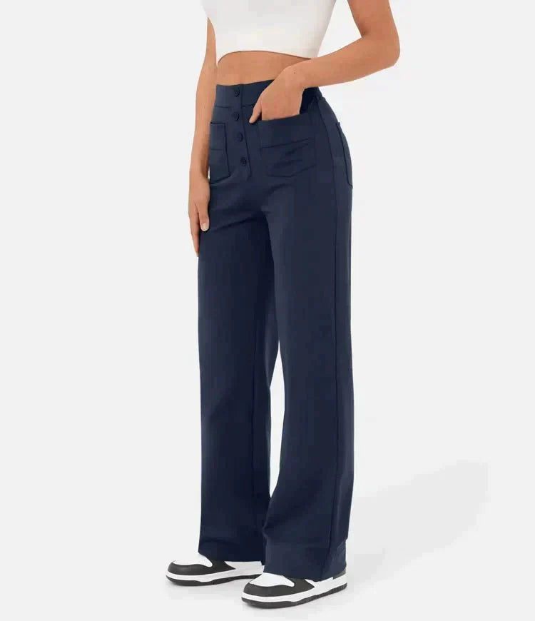 High-Waisted Elastic Pants