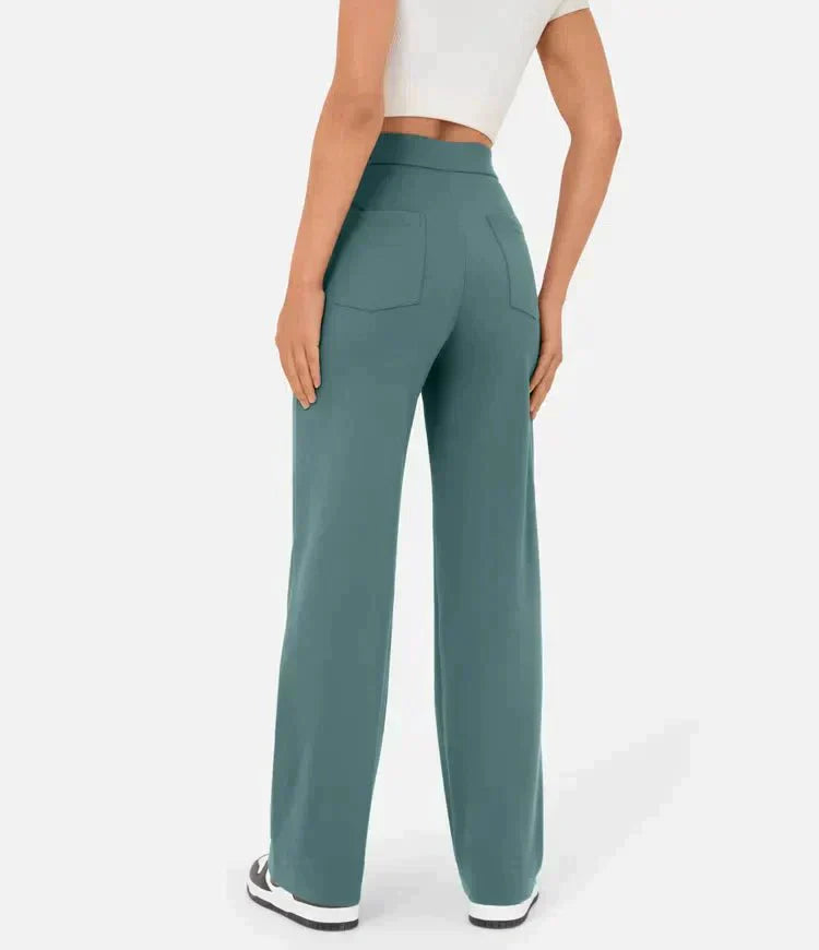 High-Waisted Elastic Pants