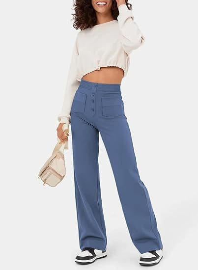 High-Waisted Elastic Pants