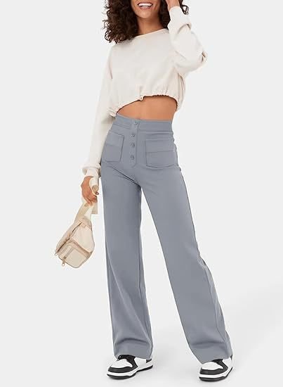 High-Waisted Elastic Pants