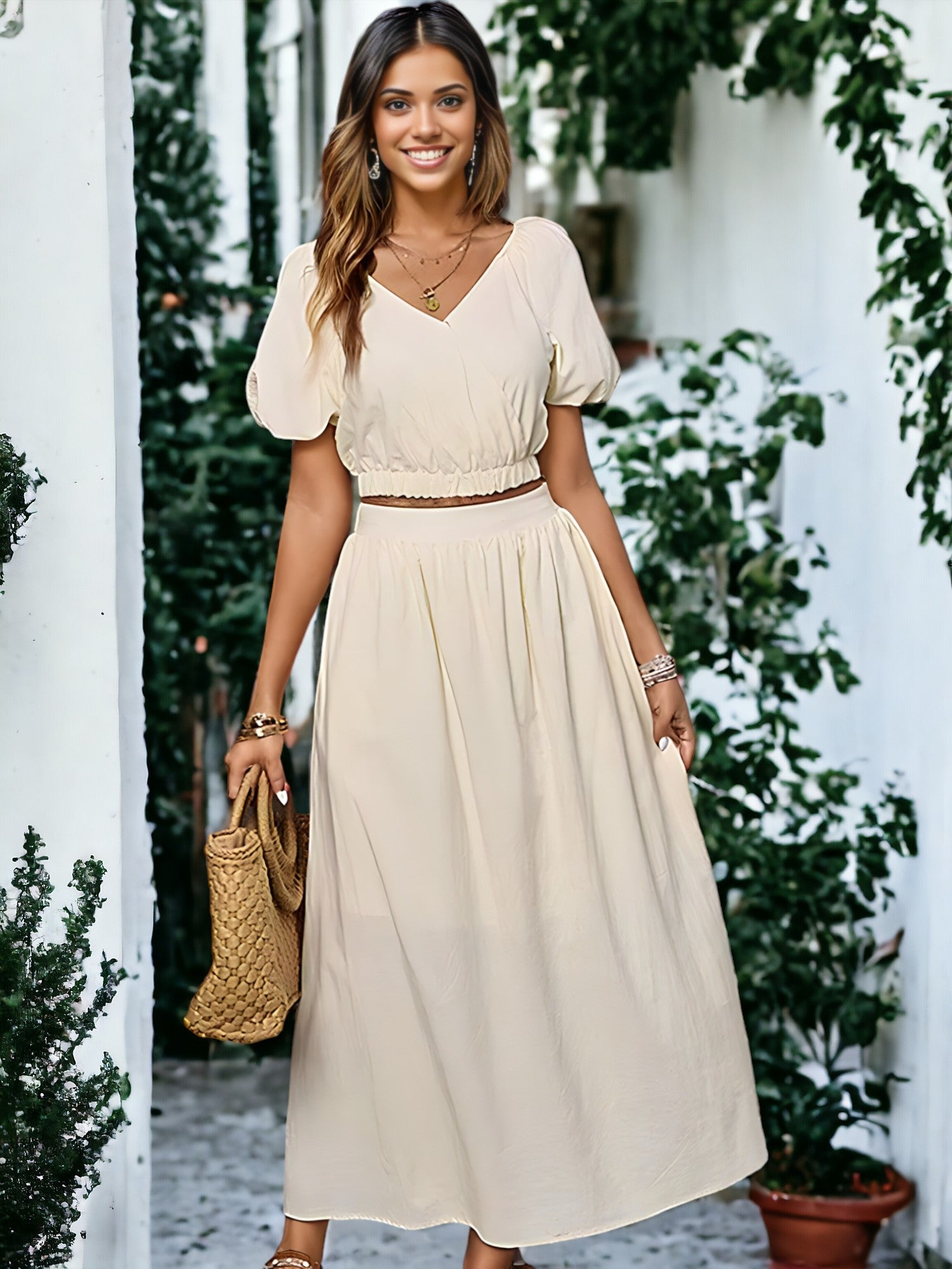 Alexia - Crop Top and Long Skirt Set