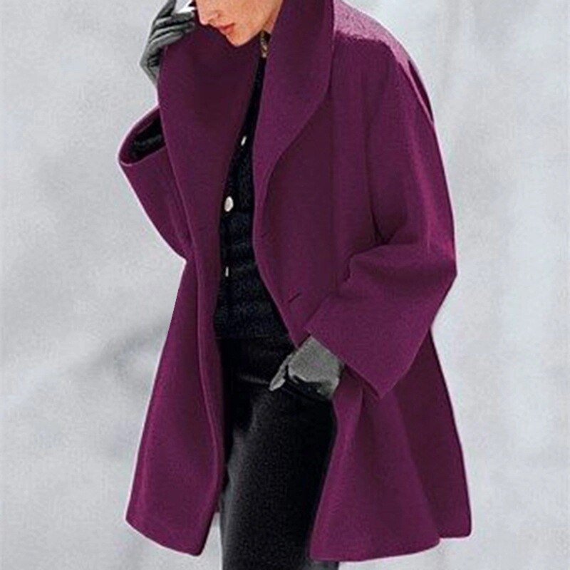 Coat with wide collar