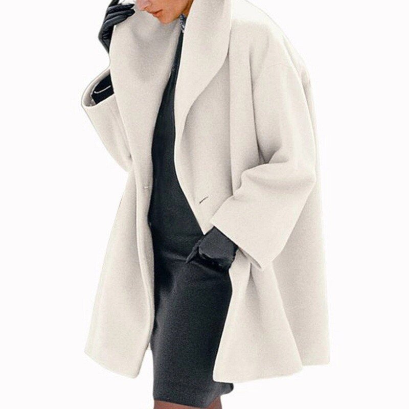 Coat with wide collar