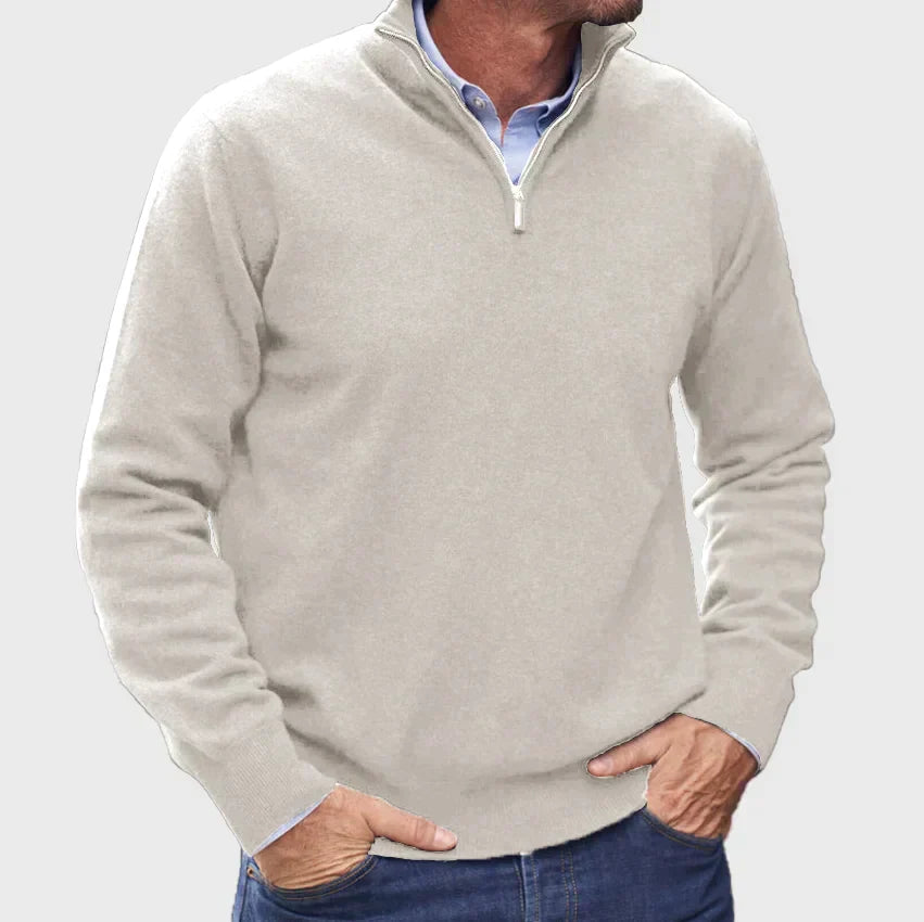 Jumper with zip collar for men