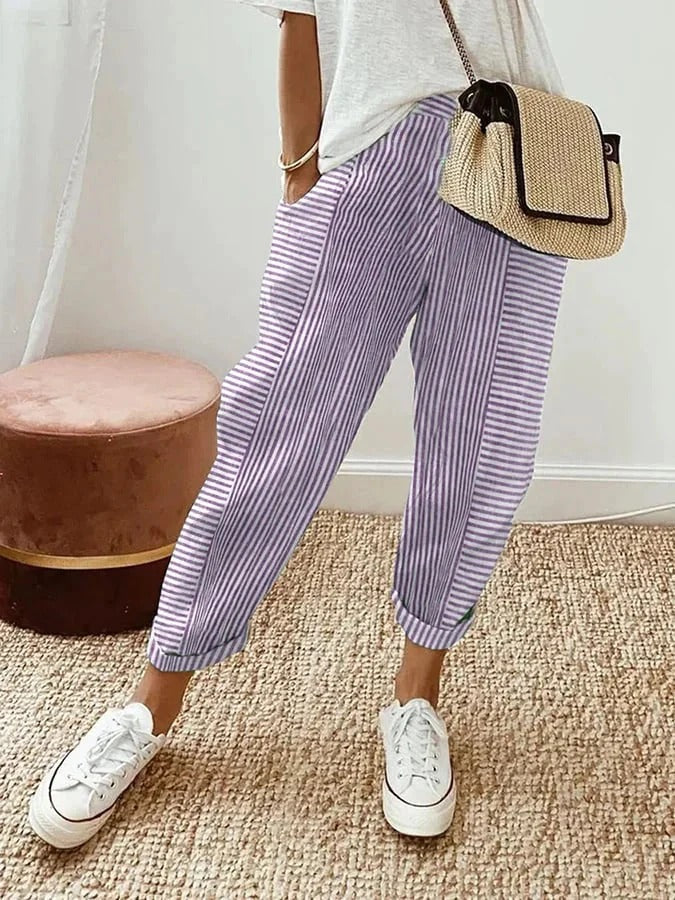 Print Pocket Baggy Pants for women