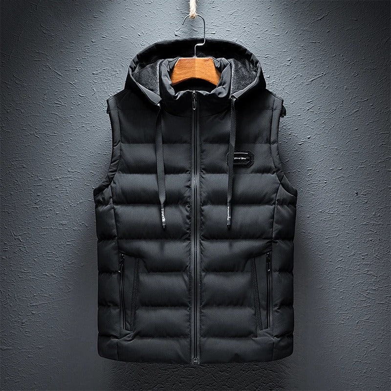 Men's hooded waistcoat