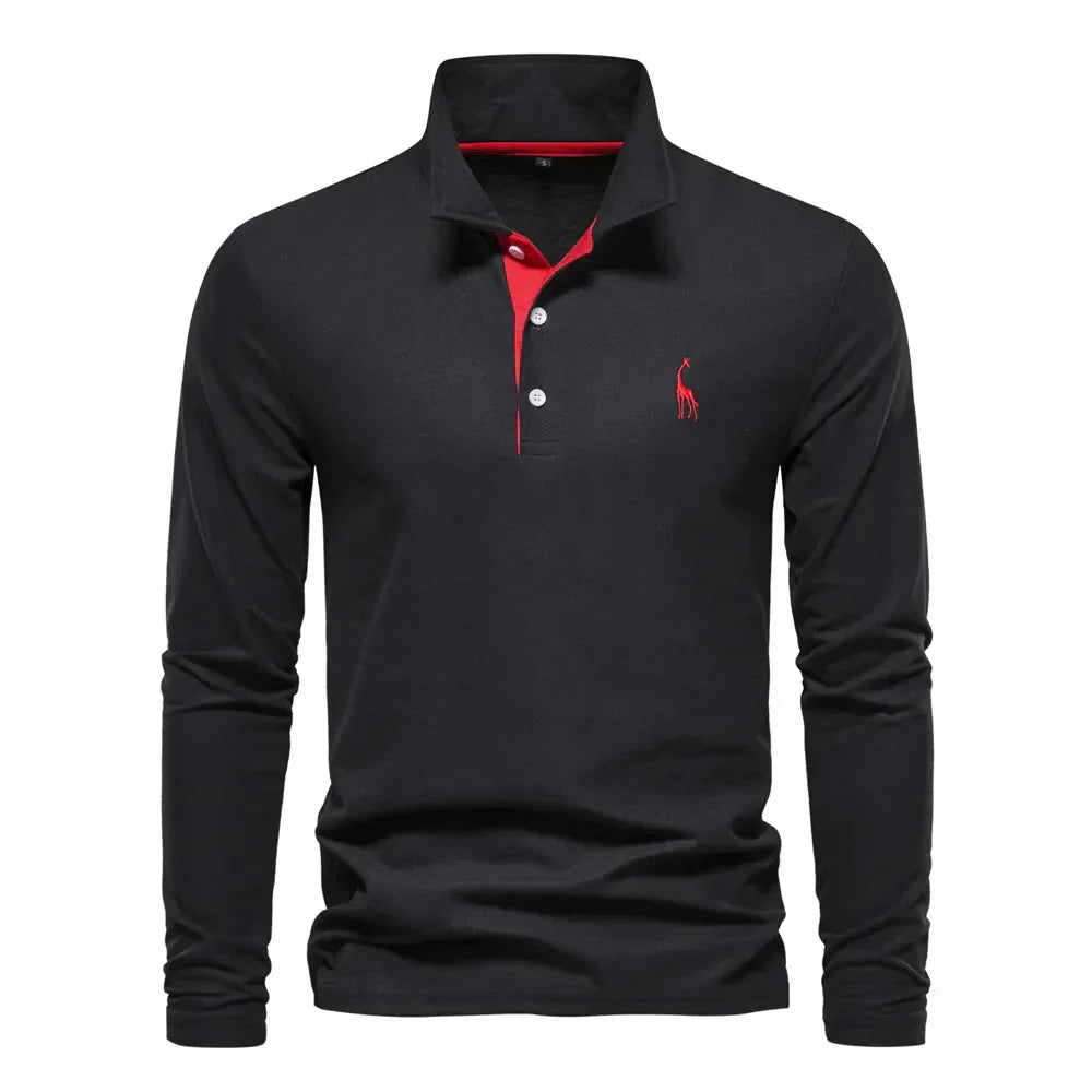 Classic long sleeve polo for men