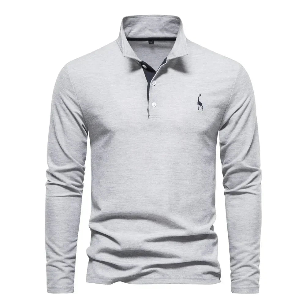 Classic long sleeve polo for men