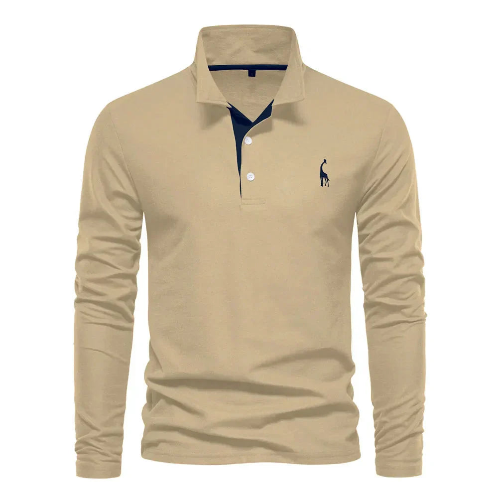 Classic long sleeve polo for men