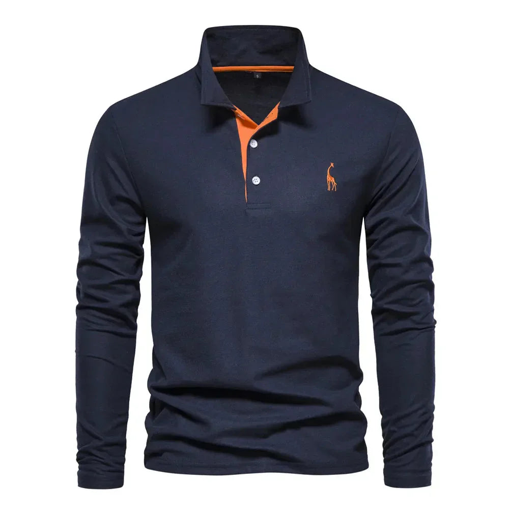 Classic long sleeve polo for men