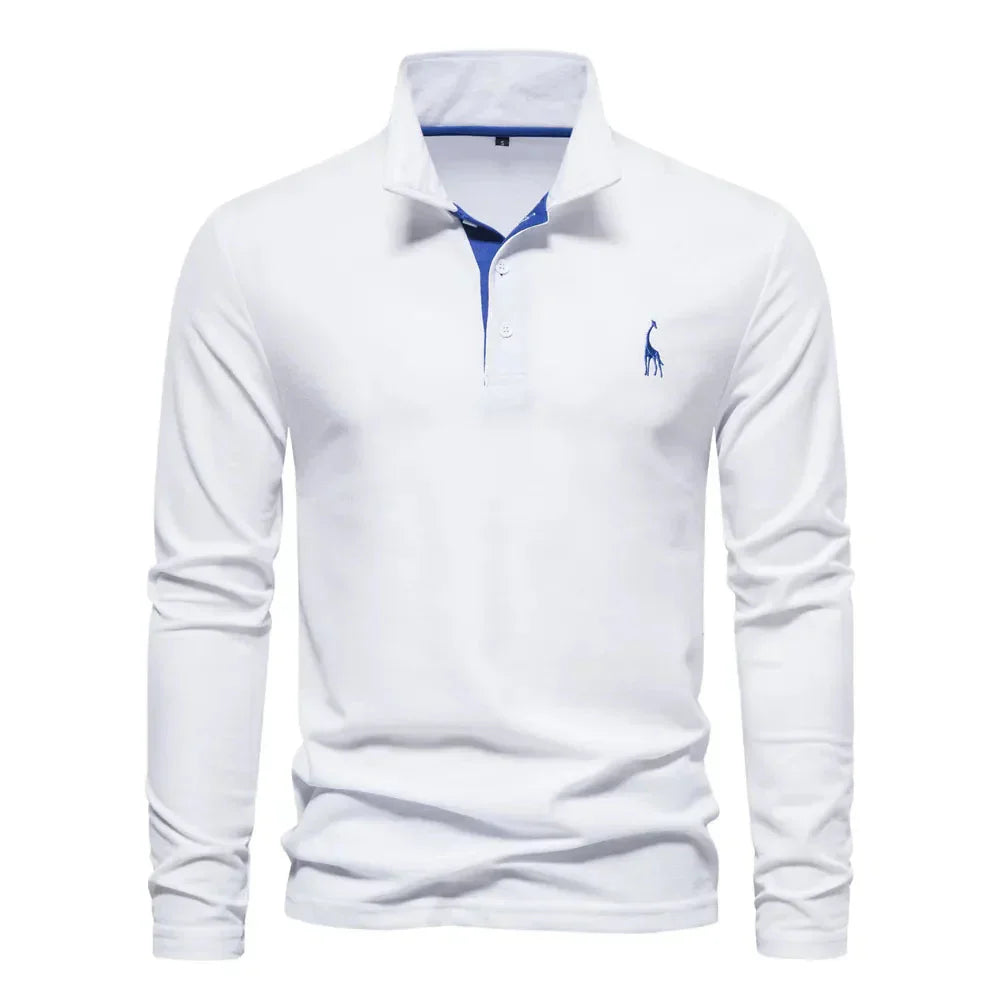 Classic long sleeve polo for men