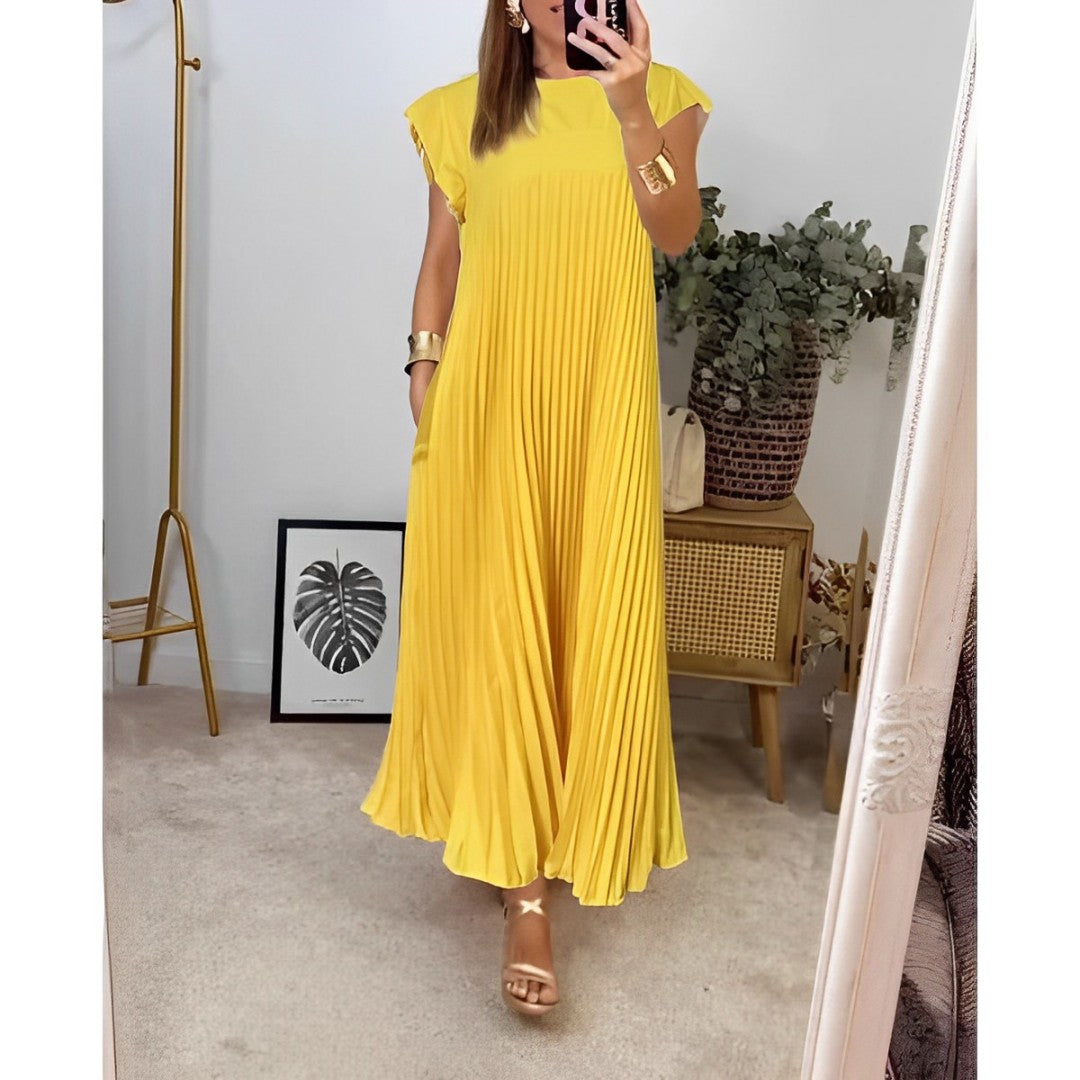 Elegant Pleated Maxi Dress for women